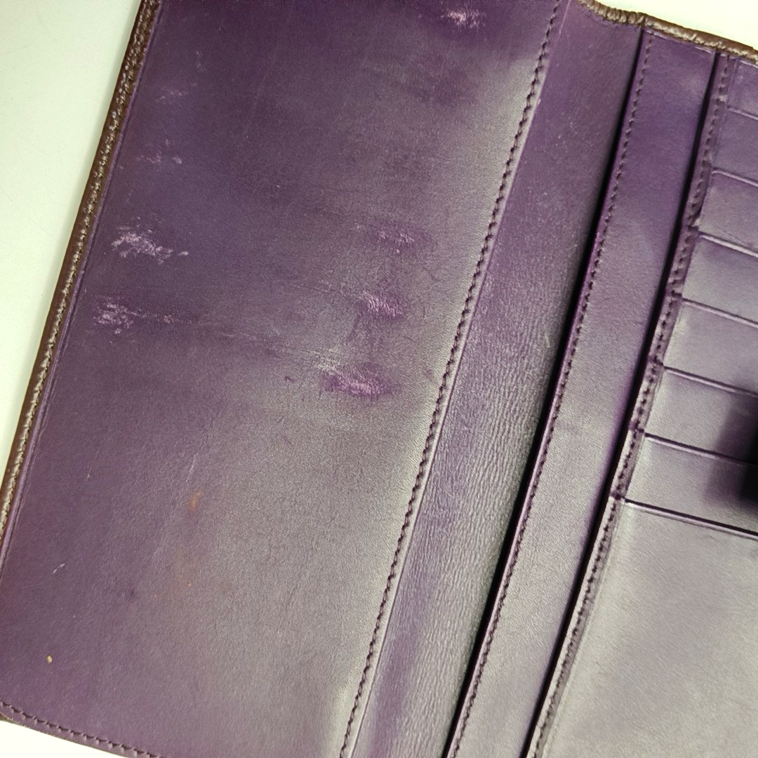 YSL Pink Purple Leather Embossed Wallet-(SKU)-954355726