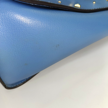 MICHAEL KORS Tote bag Small size Blue Cowhide Studs Single Shoulder Bag Tote Bag Crossbody Bag Golden hardware Removable shoulder strap-(SKU)-929655506