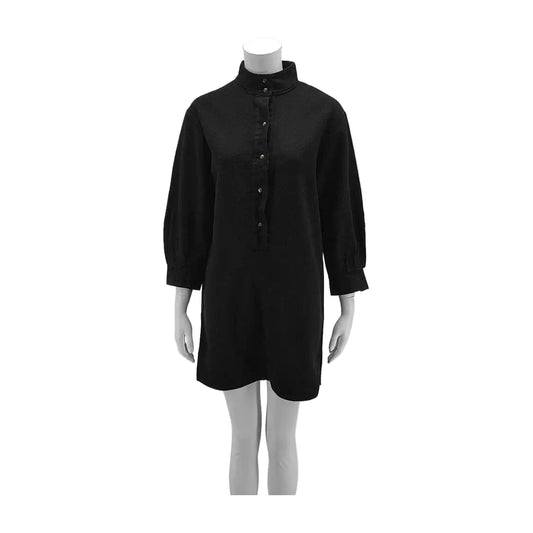 Chloé XScode Autumn-Winter Black Wool Women's Long Sleeve Midi Dress-(SKU)-938041148