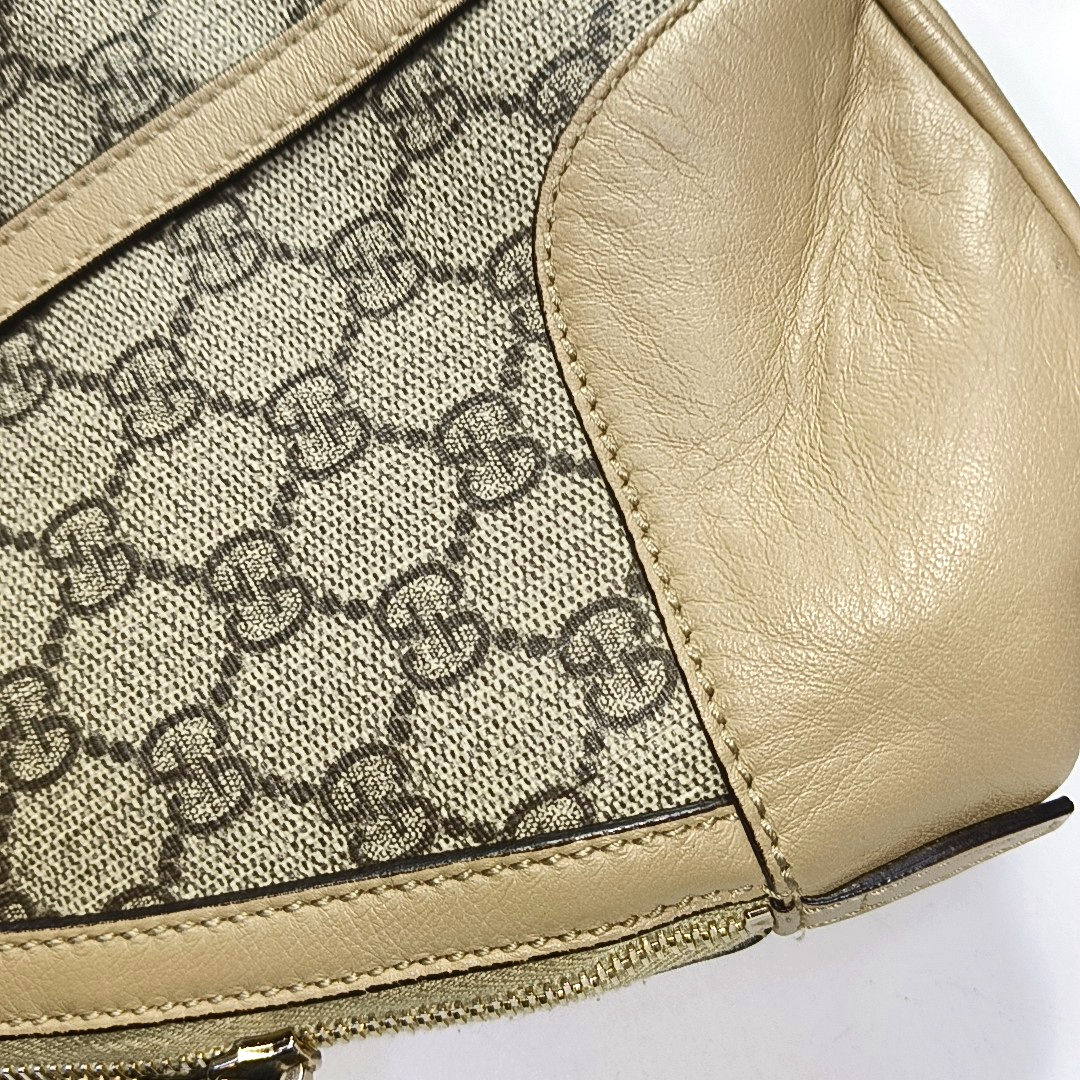 GUCCI Small size Khaki Coated Canvas Monogrammed Single Shoulder Bag Tote Golden hardware Removable shoulder strap-(SKU)-942536212