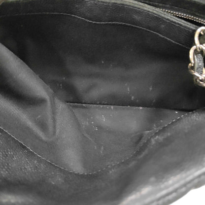 CHANEL JUST MADEMOISELLE Black Calfskin Quilted Monogram Shoulder Bag Tote Bag Silver Hardware 15 Clasp-(SKU)-965696016