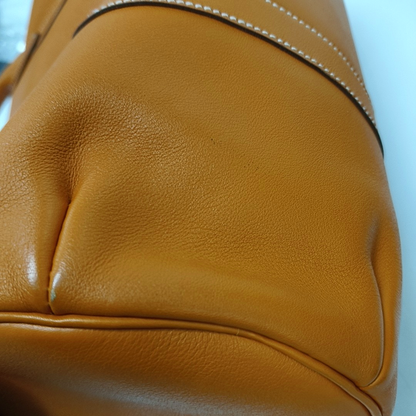 HERMÈS Voyage Polochon Orange Evercolor Calfskin Handbag Golden Hardware 🄽-(SKU)-943397886