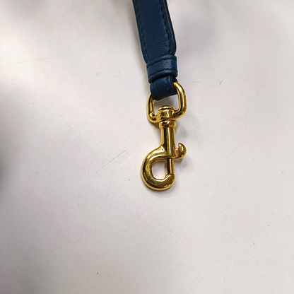 DIOR Travel Vanity Small Dark Blue Lamb Skin Quilted Shoulder Bag with Handle, Gold Hardware, Removable Shoulder Strap-(SKU)-954443509