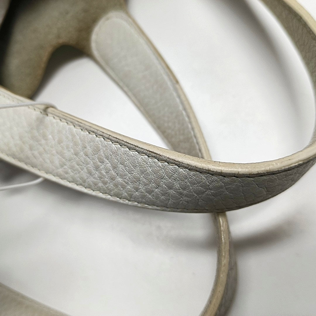 HERMÈS Picotin 18 White Clemence Leather Basket Handbag Silver Hardware 🄵 Engraving-(SKU)-971056955