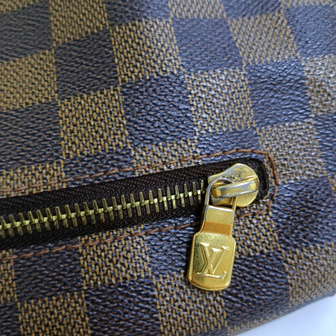 LOUIS VUITTON BROOKLYN Medium size Brown Coated Canvas Checkerboard Crossbody Shoulder Bag Golden hardware-(SKU)-960589506