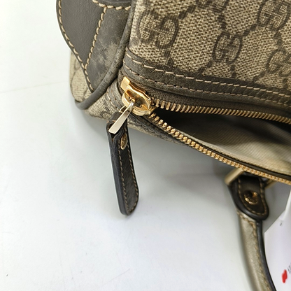 GUCCI Joy Brown Suede Leather Monogram Embroidery Tote Bag Golden hardware-(SKU)-959989784