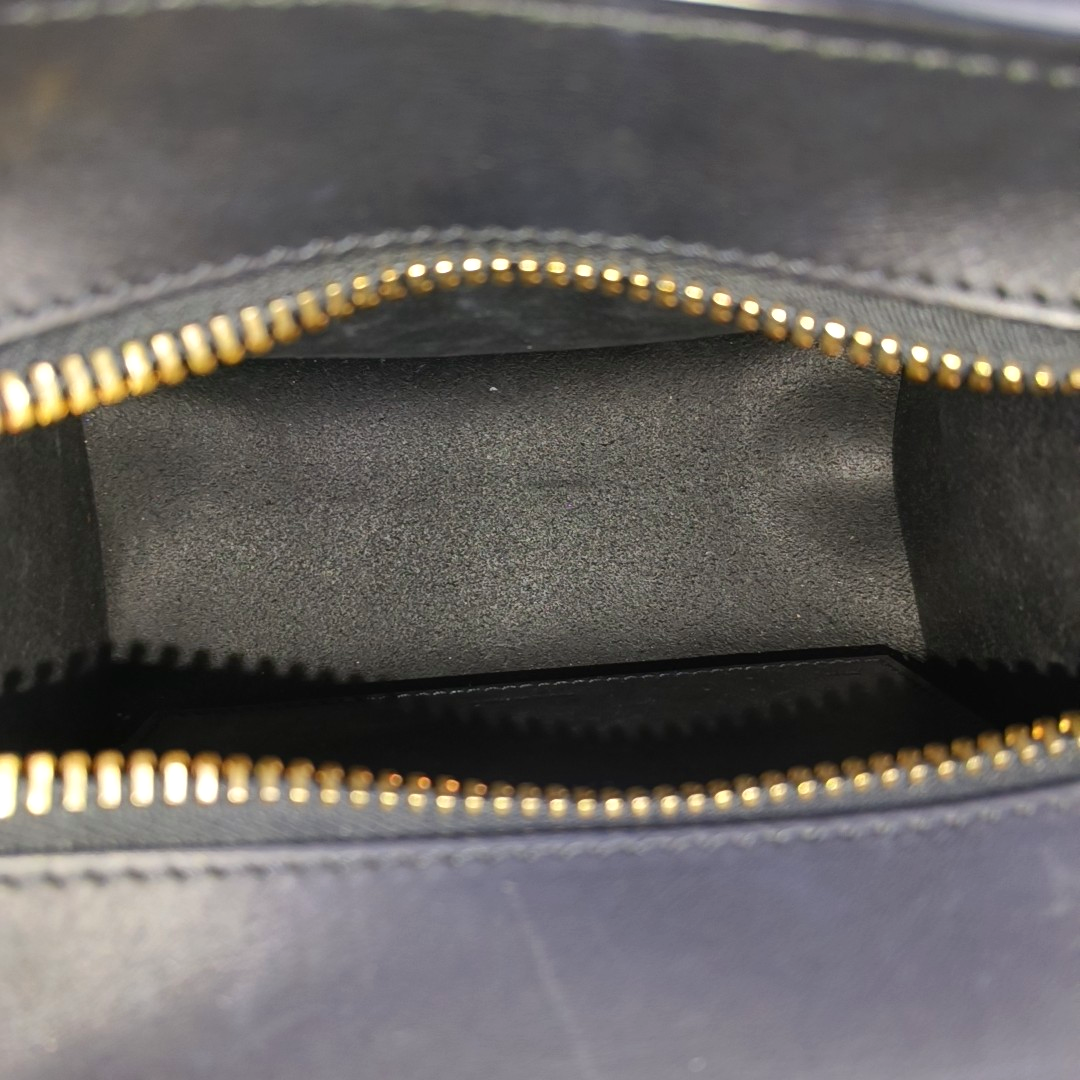 SOPHIE HULME Tote bag Black Leather Embossed Single Shoulder Bag Golden hardware Removable shoulder strap-(SKU)-939128260