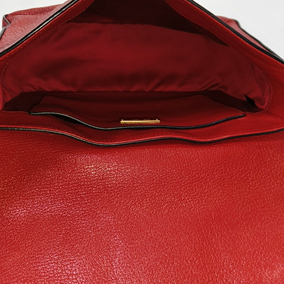 Miu Miu Red Cowhide Floral Single Shoulder Bag Tote Bag Crossbody Golden hardware Removable shoulder strap-(SKU)-945183259