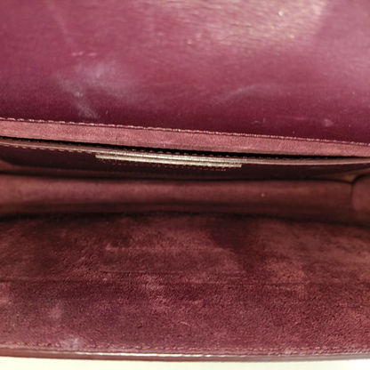 YSL VINTAGE BETTY Burgundy suede leather single shoulder bag crossbody bag Golden hardware-(SKU)-14285934