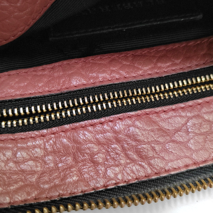 BURBERRY Pink Cowhide Embossed Crossbody Single Shoulder Bag Golden hardware Removable shoulder strap-(SKU)-939917581