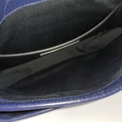 YSL NIKI Small Size Dark Blue Calf Leather Quilted V-Stitch Single Shoulder Bag Crossbody Bag Palladium Hardware-(SKU)-932669743