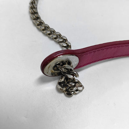 DIOR Lady Dior Mini Pinkish Red Lamb Leather Quilted Grained Three Compartment Shoulder Bag Crossbody Bag Tote Bag Silver Hardware Removable Strap-(SKU)-968391657