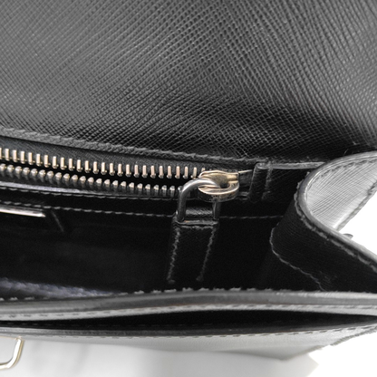 PRADA Color-block cowhide cross-grain clutch Silver Hardware-(SKU)-957706668