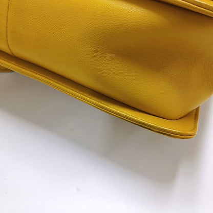 CHANEL BOY CHANEL Medium Yellow Lamb Skin Quilted V Crossbody Bag Shoulder Bag Golden Hardware 24 Clasp Removable Shoulder Strap-(SKU)-966291134