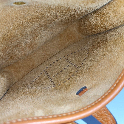 HERMÈS Evelyne TPM Flame Orange Clemence Leather Cutout Single Shoulder Bag Detachable Strap-(SKU)-964084074