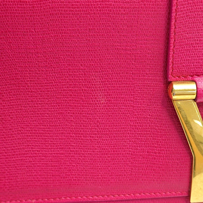 YSL CHYC Y LIGNE Fuchsia Leather Clutch Golden hardware-(SKU)-940540756