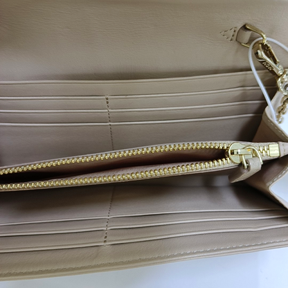 MCM PATRICIA Large size Khaki coated canvas monogram laurel buckle shoulder bag/handbag Golden hardware Removable shoulder strap-(SKU)-951984447