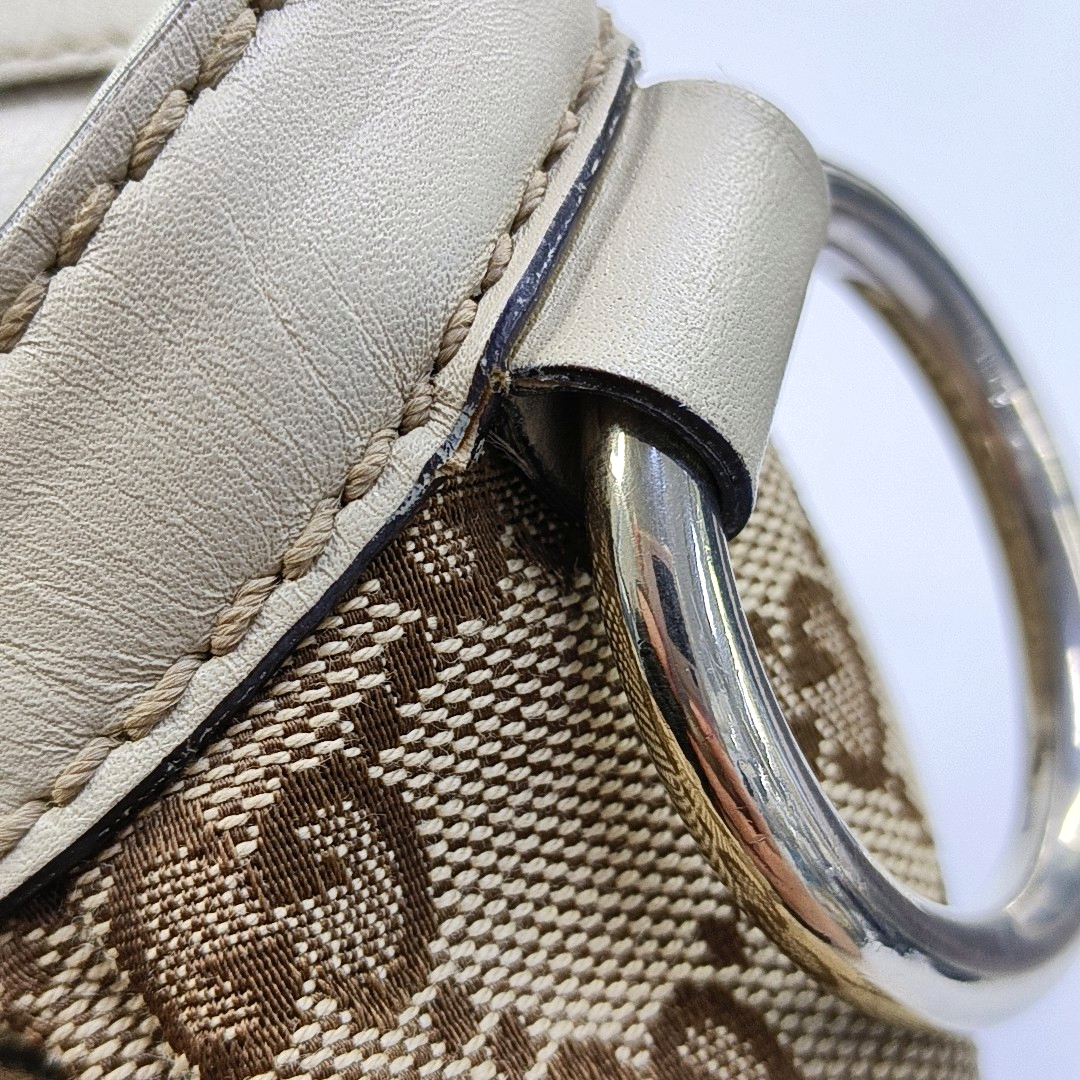 GUCCI Sukey Brown Canvas Monogram Handbag Single Shoulder Bag Silver Hardware-(SKU)-957811466