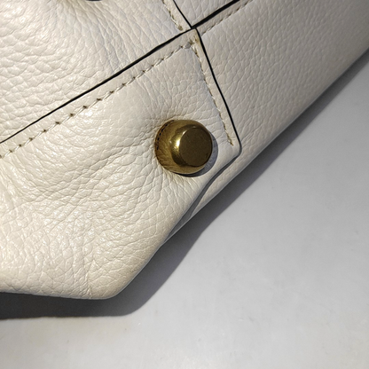 COACH Tote bag White Cowhide Single Shoulder Bag Tote Golden hardware-(SKU)-929655496