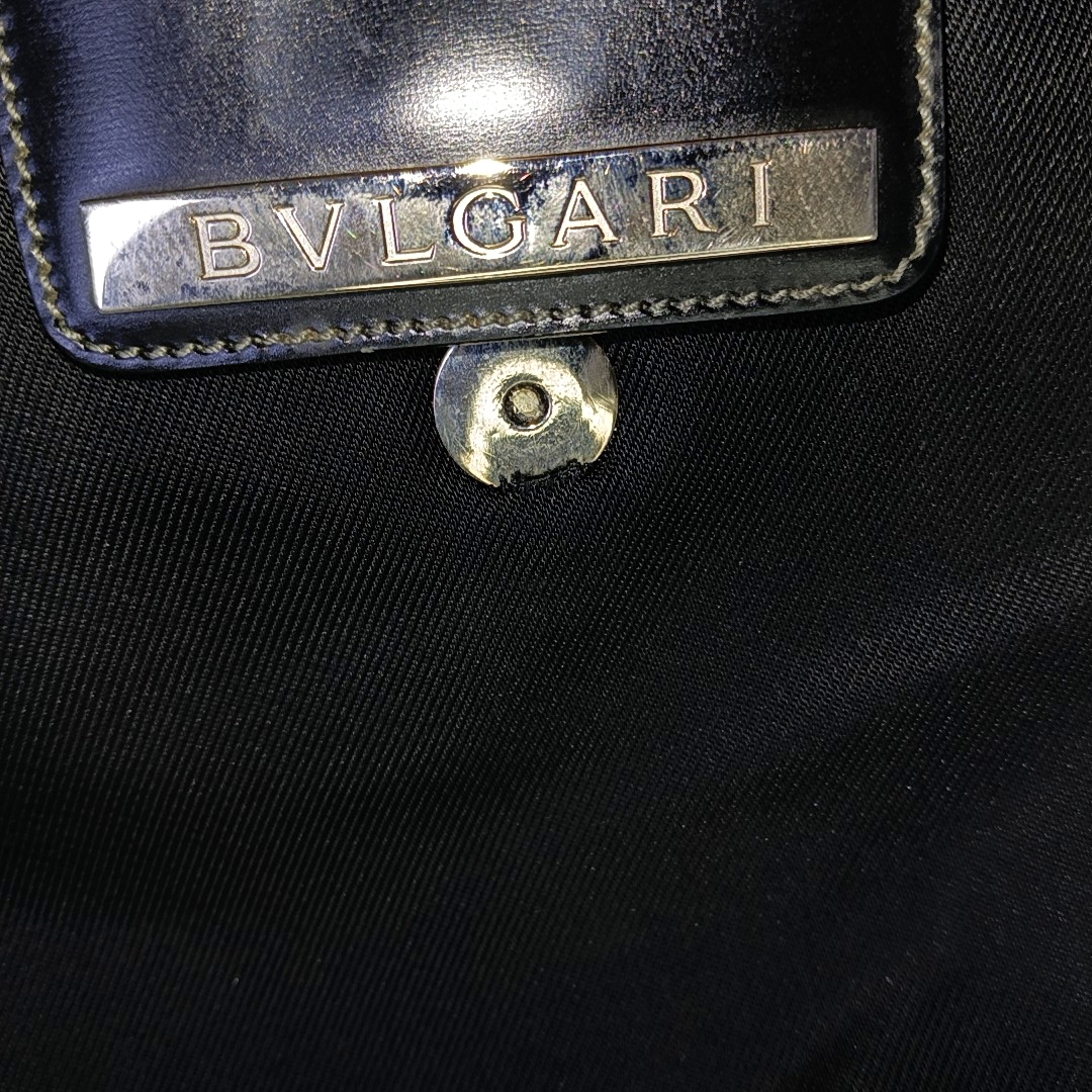 BVLGARI Tote bag Black Fabric Single Shoulder Bag Handbag Silver Hardware-(SKU)-928850108