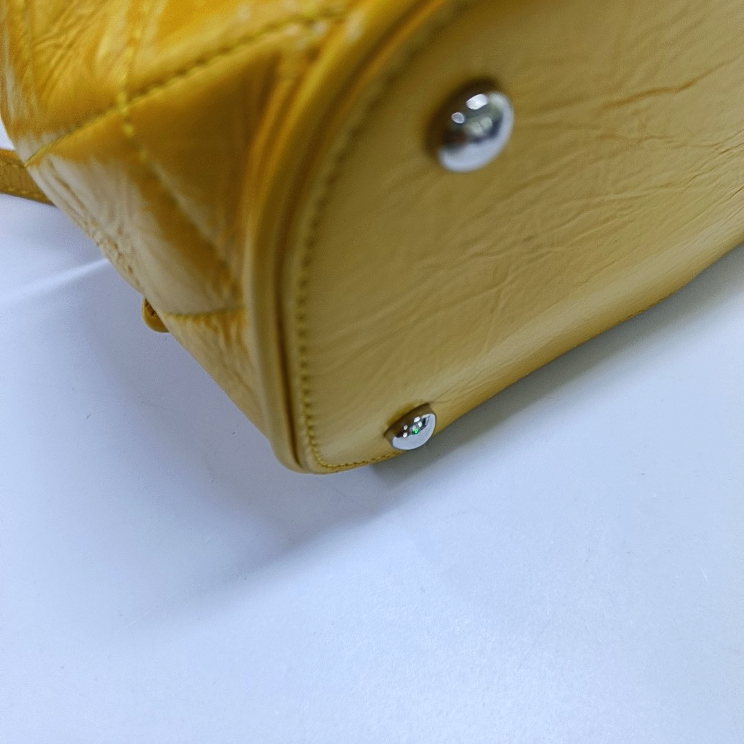 CHANEL AQUARIUM Medium Yellow Calfskin Quilted Backpack, Handbag with Silver Hardware, 26 compartments-(SKU)-964845024