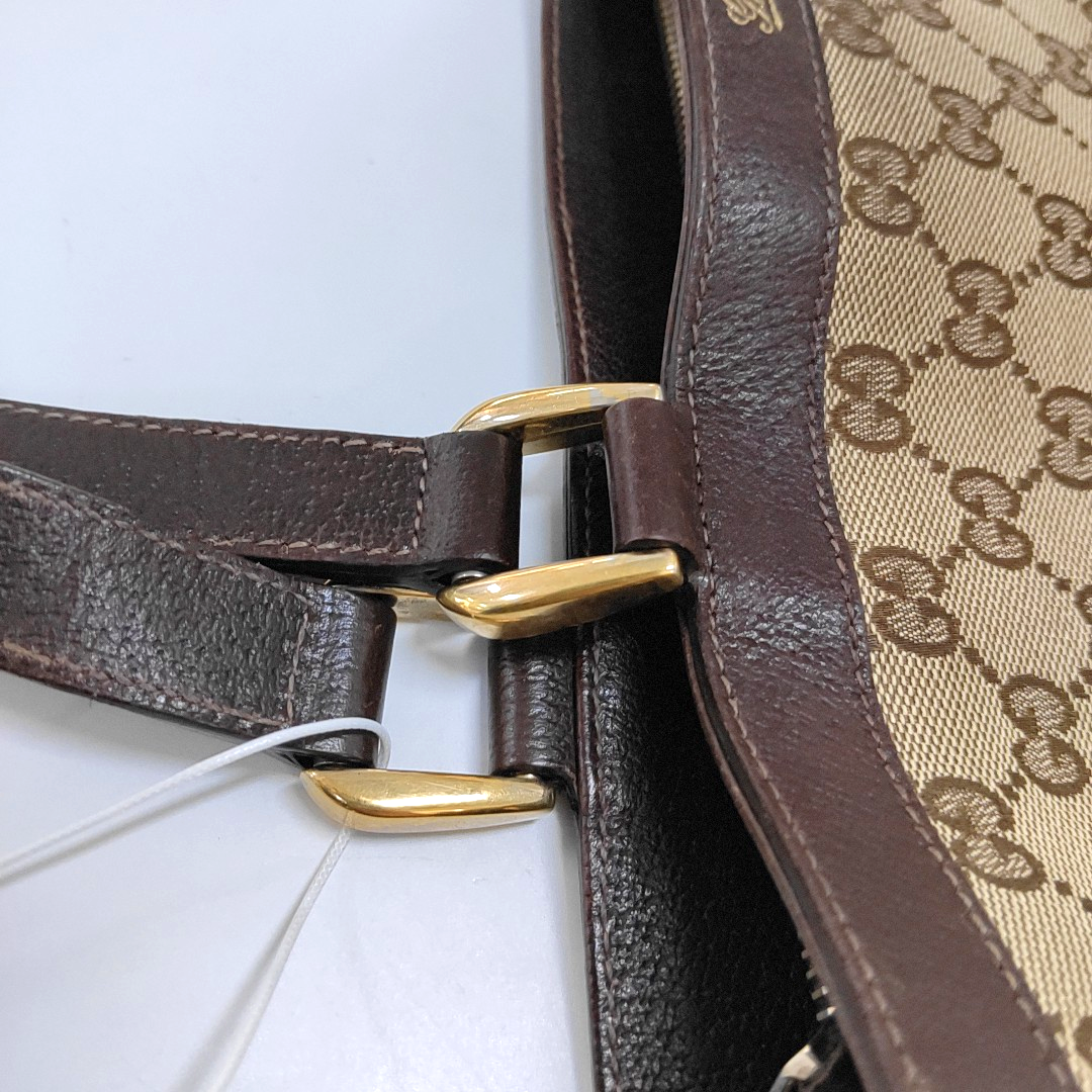 GUCCI Abbey Brown Canvas Monogram Handbag Single Shoulder Bag Golden hardware-(SKU)-959312527