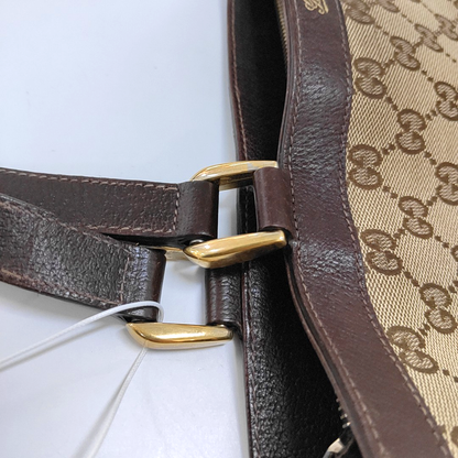 GUCCI Abbey Brown Canvas Monogram Handbag Single Shoulder Bag Golden hardware-(SKU)-959312527
