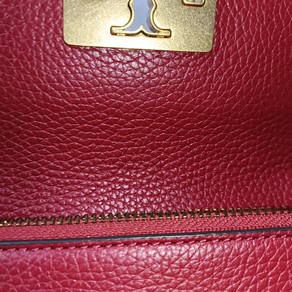 TORY BURCH Britten Red cowhide shoulder bag crossbody bag Golden hardware Removable shoulder strap-(SKU)-938683654