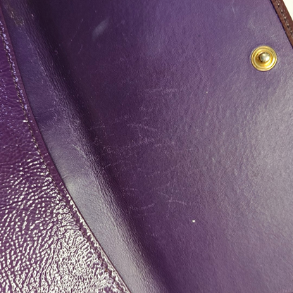 YSL Pink Purple Leather Embossed Wallet-(SKU)-954355726