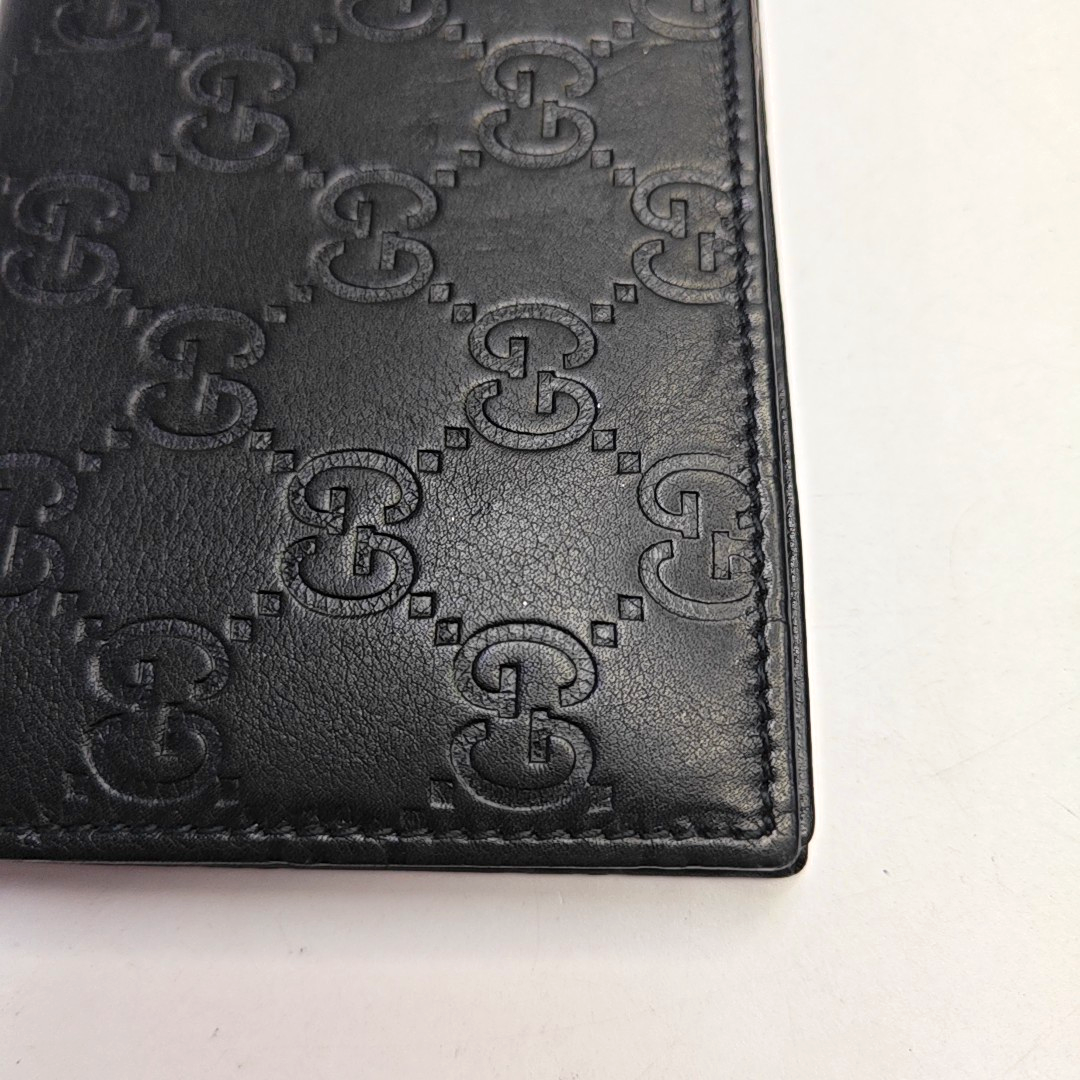GUCCI SignatureBlack Cowhide Monogram Wallet-(SKU)-946474860