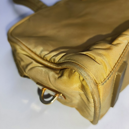 PRADA Tote bag Khaki Leather Logo Handbag Golden hardware-(SKU)-937766784