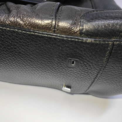 Cartier Tote bag Black Leather Single Shoulder Bag Silver Hardware-(SKU)-932283889