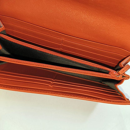 GUCCI Microguccissima Orange leather old-favorite wallet Golden hardware-(SKU)-958770113