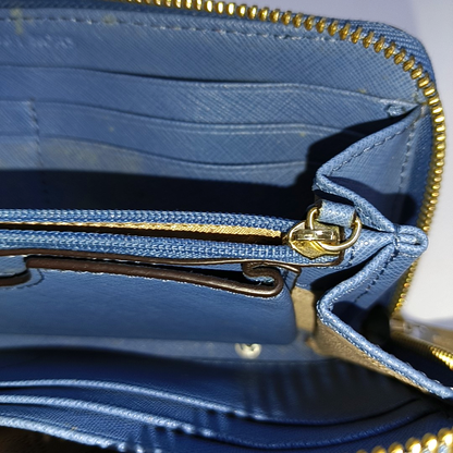 MICHAEL KORS Jet Set TravelDark blue leather textured wallet-(SKU)-940976850