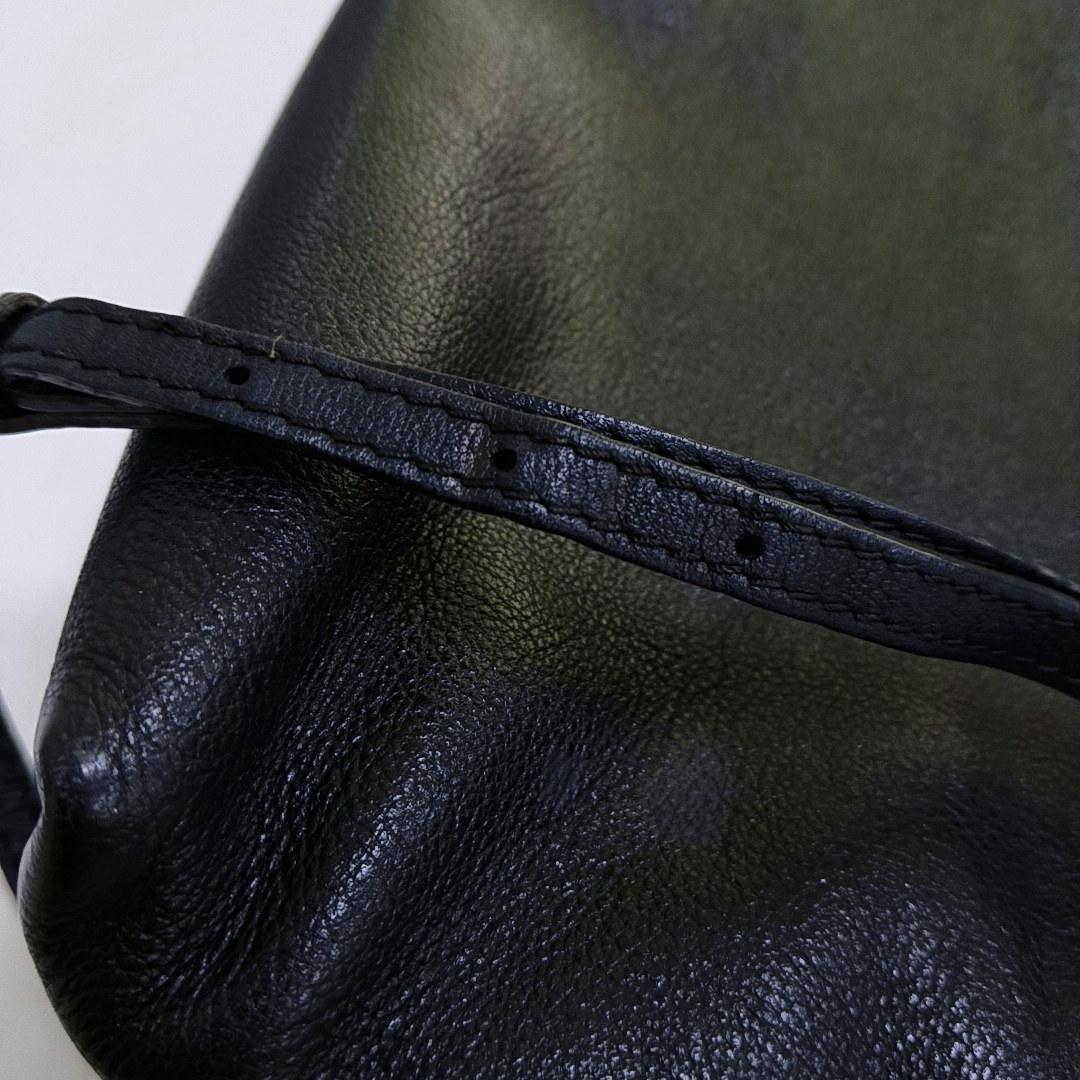 BURBERRY Black Leather Crossbody Bag Single Shoulder Bag Golden hardware Removable shoulder strap-(SKU)-947151988