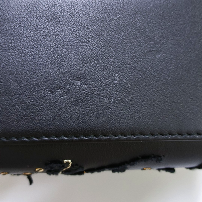 DIOR Lady Dior Mini Black Calfskin Embroidered Weaved Dior Bag Crossbody Shoulder Bag with Gold Hardware, Detachable Strap-(SKU)-965267708