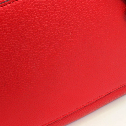 CELINE TRAPEZE Small size Red Leather Swing Bag Single Shoulder Bag Handbag Crossbody Golden hardware Removable shoulder strap-(SKU)-947188995