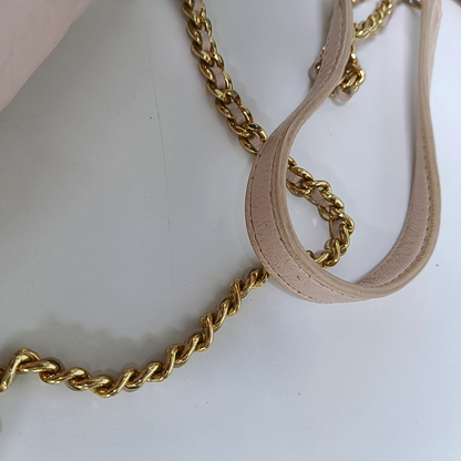TORY BURCH Fleming Small size Pink Sheepskin Quilted Crossbody Bag Single Shoulder Bag Golden hardware-(SKU)-942795679