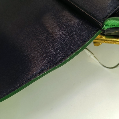 CELINE TRAPEZE Small size Green Cowhide Swing Bag Single Shoulder Bag, Crossbody Bag, Handbag Golden hardware Removable shoulder strap-(SKU)-946576410