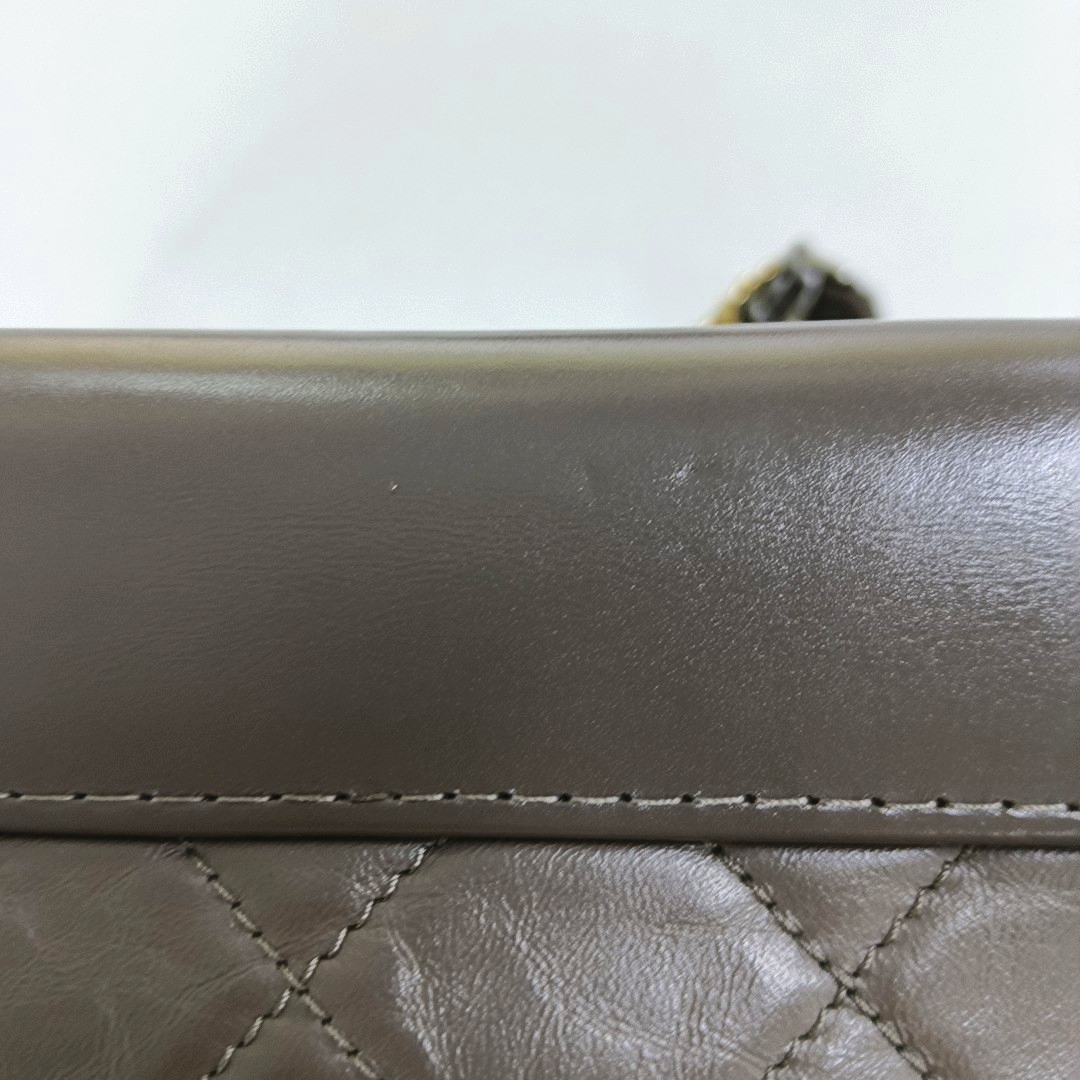 CHANEL GABRIELLE Small Brown Calfskin Quilted Grained Crossbody Bag Shoulder Bag Gold Silver Rhodium Hardware 26 Clasp Removable Strap-(SKU)-953980121