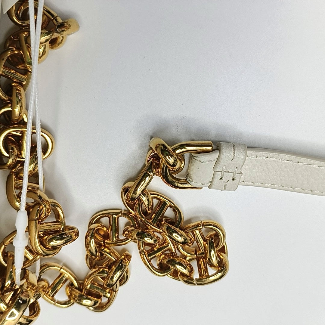 DIOR Dior Caro Medium White Calfskin Quilted Shoulder Bag with Gold Hardware-(SKU)-969148455