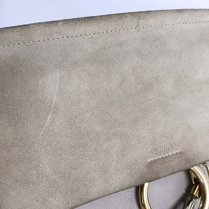 Chloé Faye Medium size Grey Cowhide Crossbody Bag Golden Silver Hardware Removable shoulder strap-(SKU)-960170857