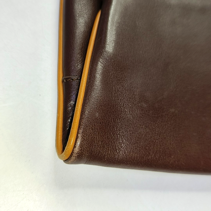 CELINE MACADAM CLUTCHES Dark Brown Cowhide Handbag Golden hardware-(SKU)-951570187