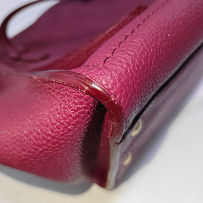 FERRAGAMO Amy Medium size Fuchsia Cowhide Leather Shoulder Bag Golden hardware-(SKU)-939936787