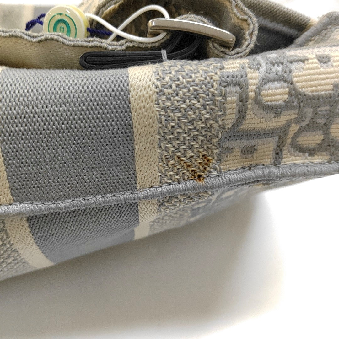 DIOR Diorcamp Grey Canvas Monogram Crossbody Bag Single Shoulder Bag Silver Hardware-(SKU)-968970335