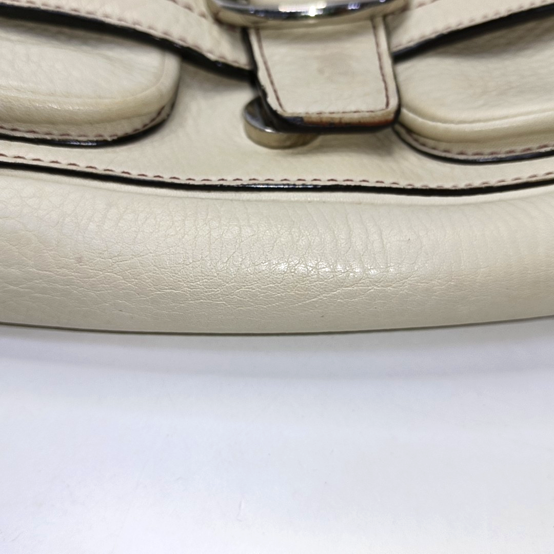 COACH Beige Leather Single Shoulder Bag Handbag Silver Hardware Removable shoulder strap-(SKU)-929326305