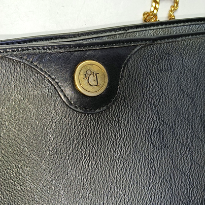 DIOR Black Coated Canvas Single Shoulder Bag-(SKU)-954098383
