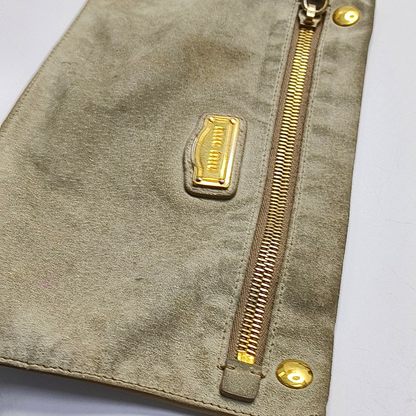 Miu Miu Tote bag Brown cowhide studded single shoulder bag handbag Golden hardware Pouch detachable shoulder strap-(SKU)-958962712