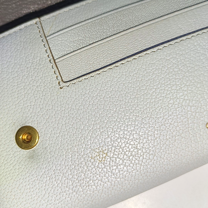 CELINE Light Blue Calfskin Wallet Golden hardware-(SKU)-940440188