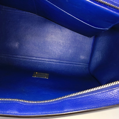 CELINE TRAPEZE Small size Blue Calfskin Swing Bag Single Shoulder Bag Handbag Golden hardware Removable shoulder strap-(SKU)-14291414